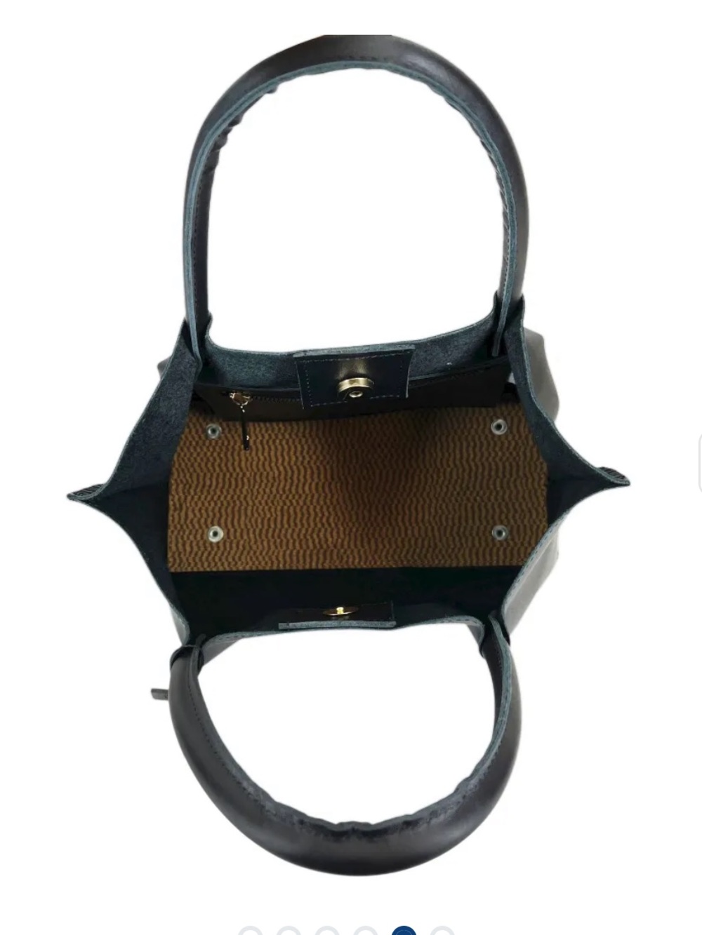 MEXICANA Leather Black Women's Tote with Handtooled Black leather Pouch - Picture 5 of 7